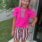 Sweet Stripe Flutter Top