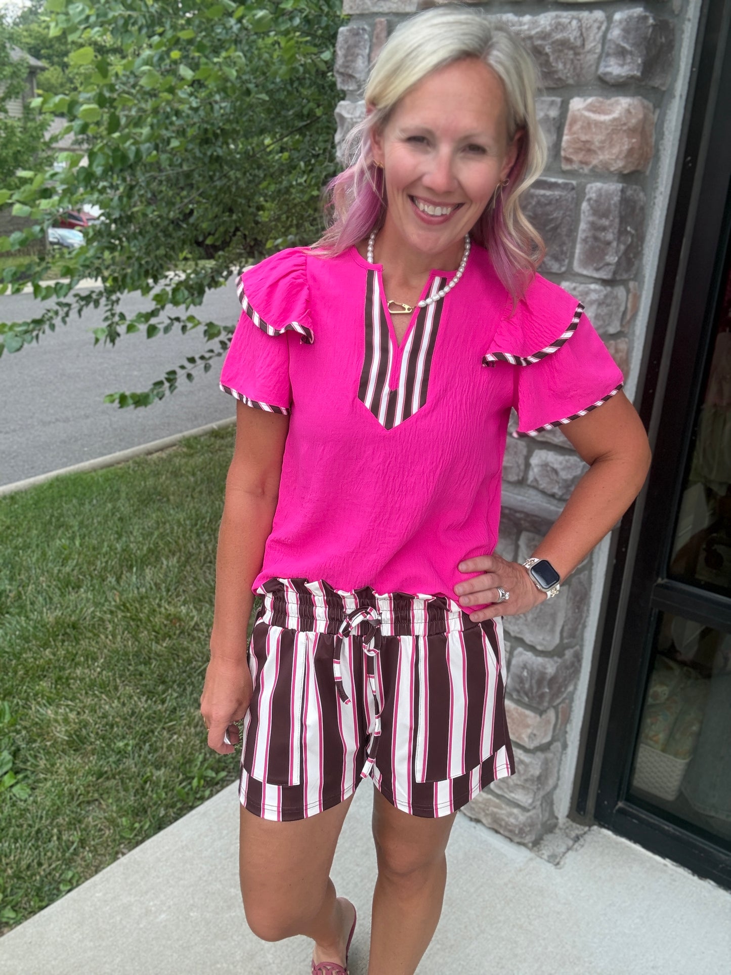 Sweet Stripe Flutter Top