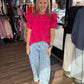 Kimber Eyelet Top-Pink