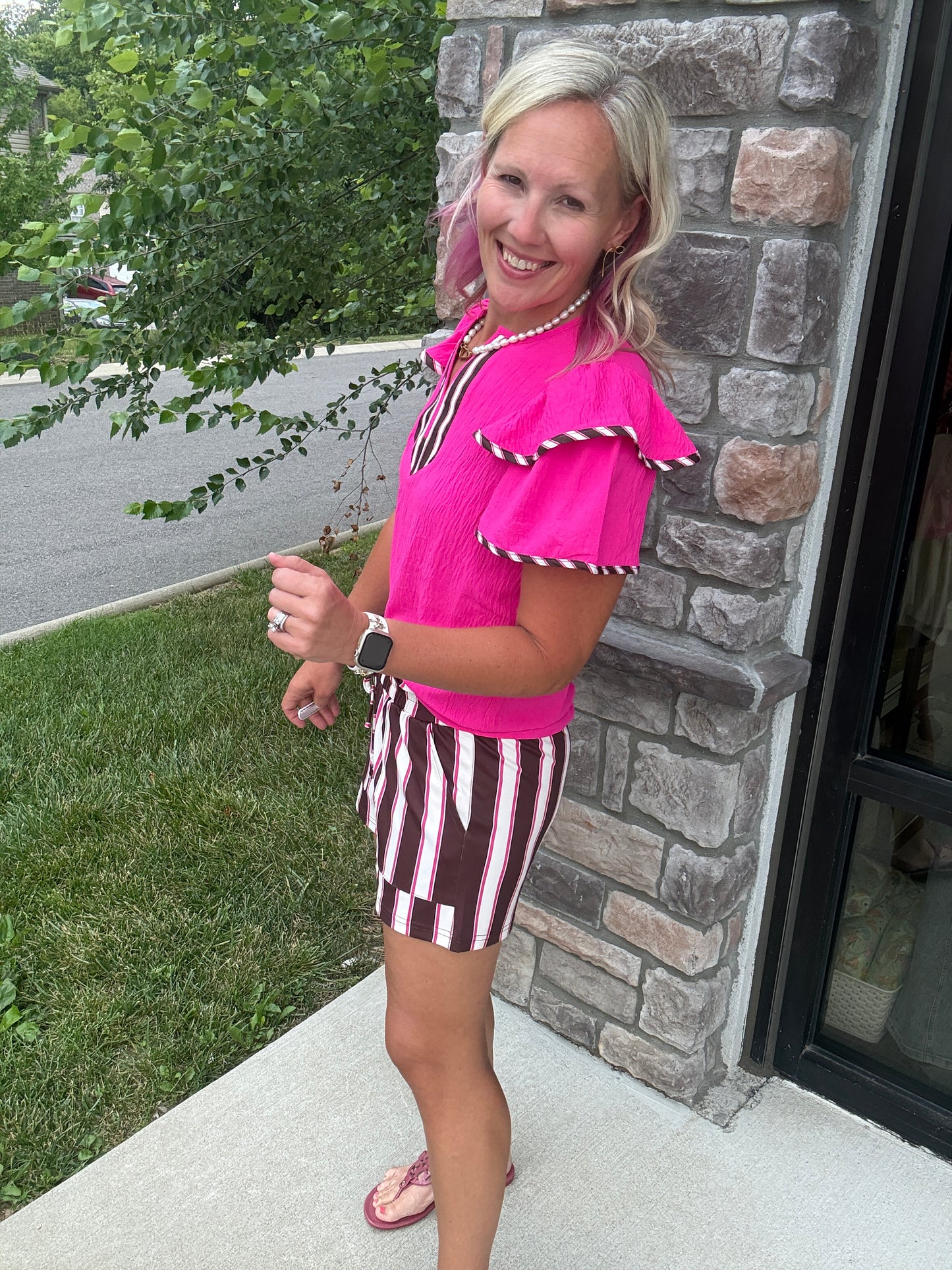 Sweet Stripe Flutter Top