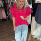 Kimber Eyelet Top-Pink