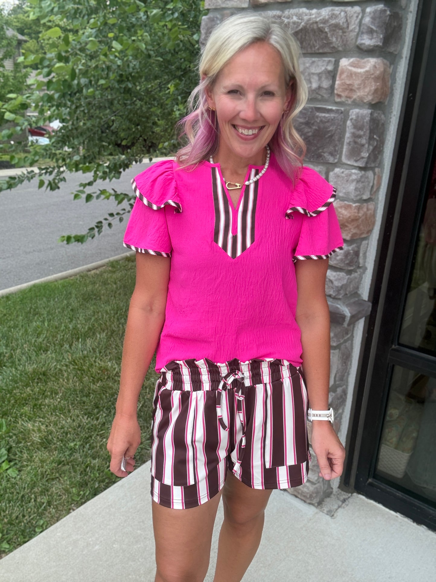 Sweet Stripe Flutter Top