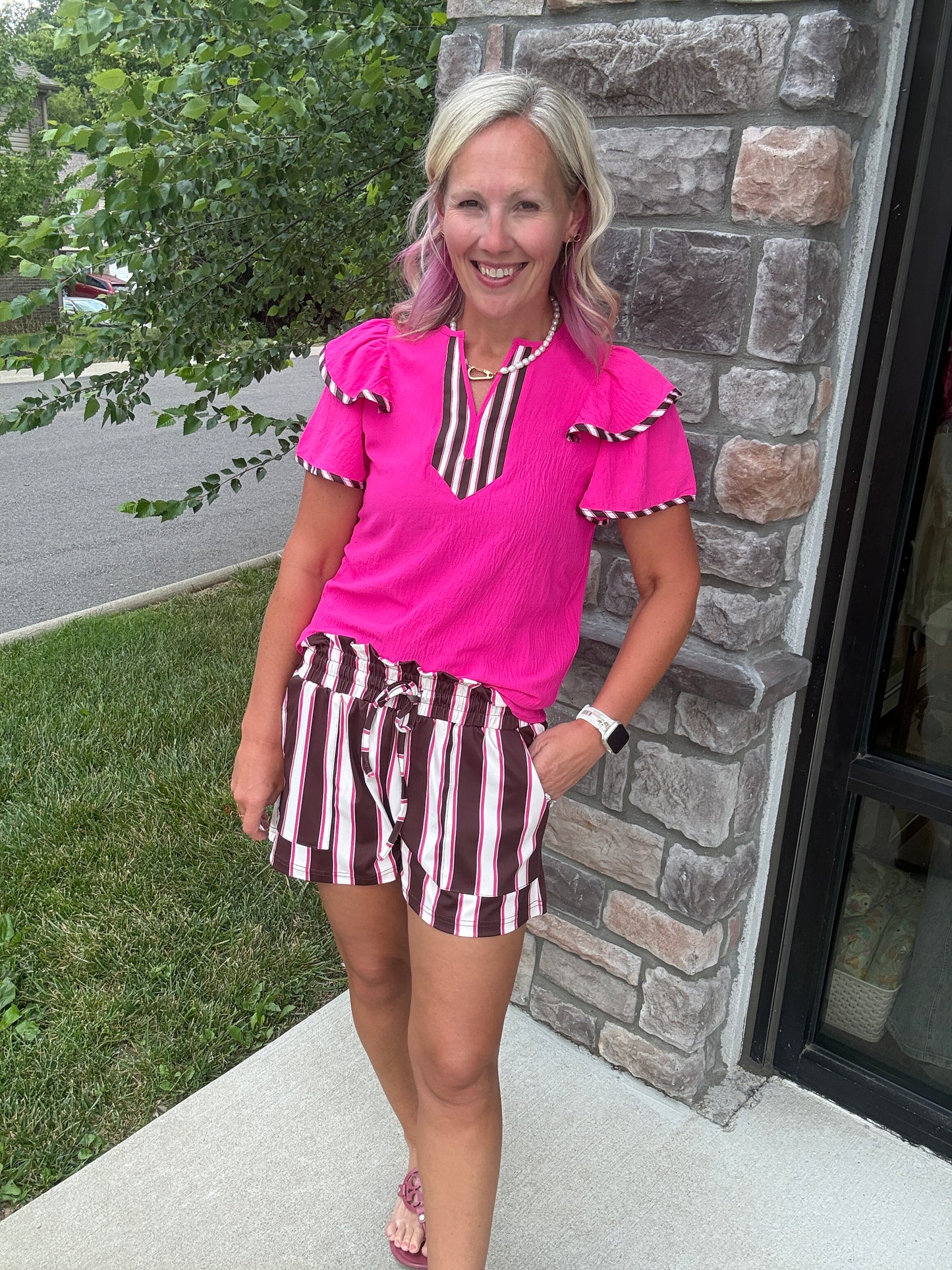 Sweet Stripe Flutter Top