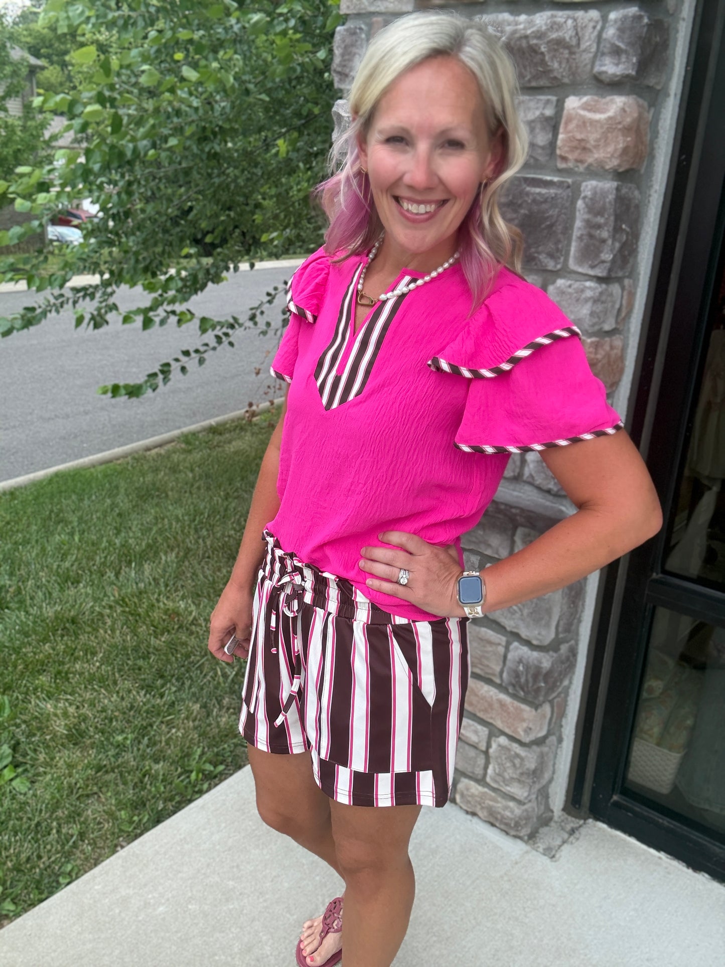 Sweet Stripe Flutter Top