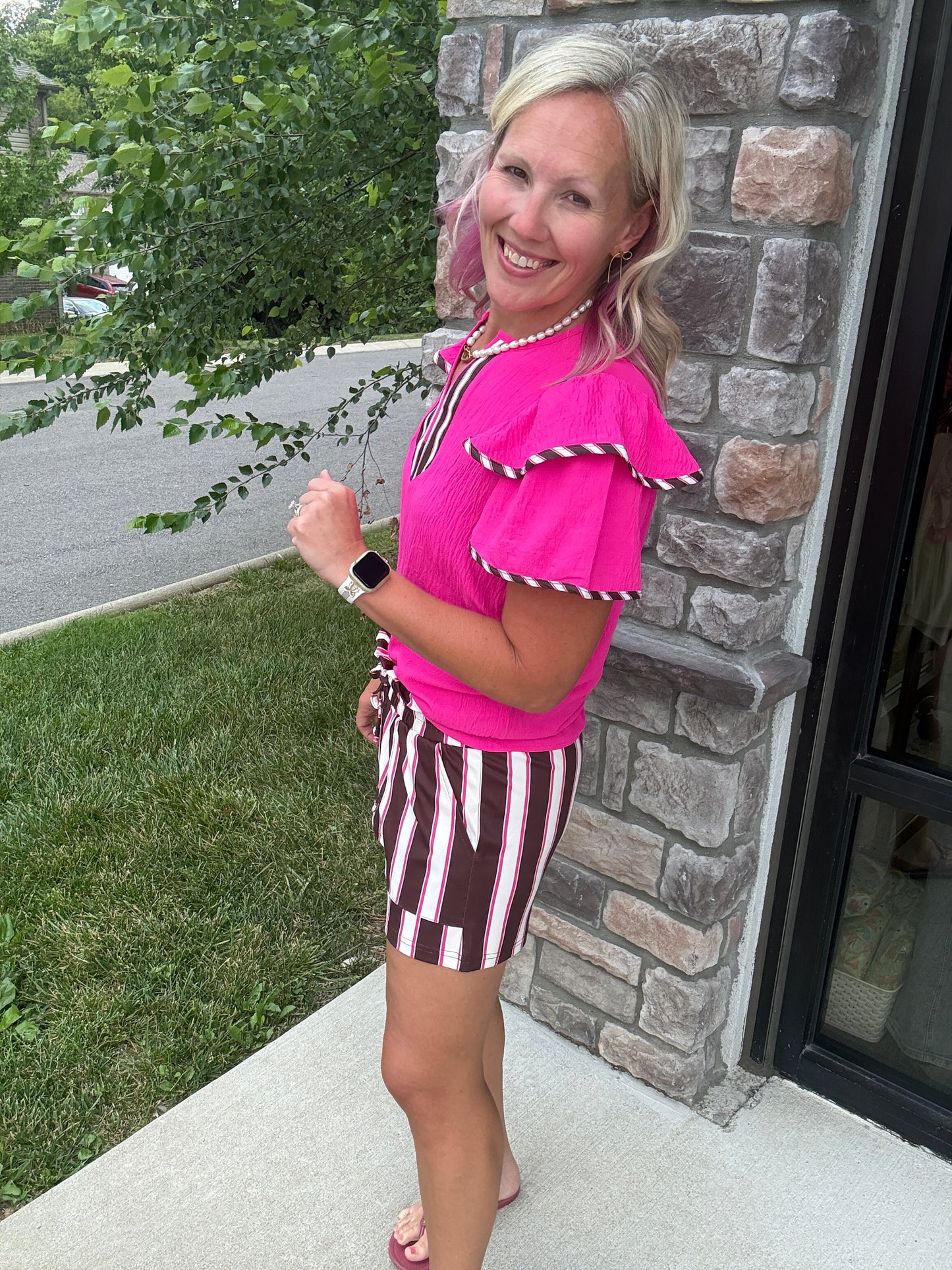 Sweet Stripe Flutter Top