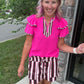 Sweet Stripe Flutter Top