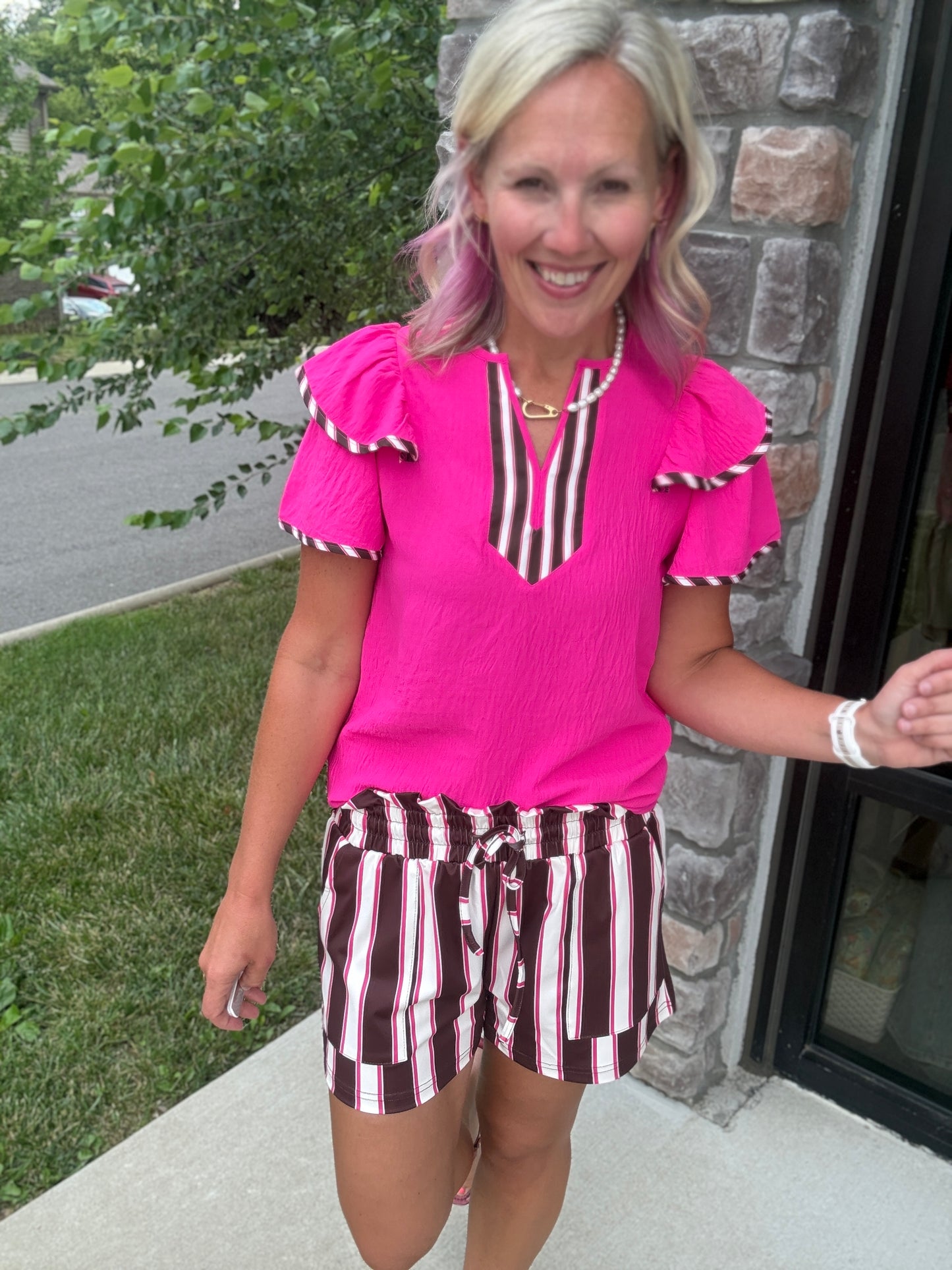 Sweet Stripe Flutter Top