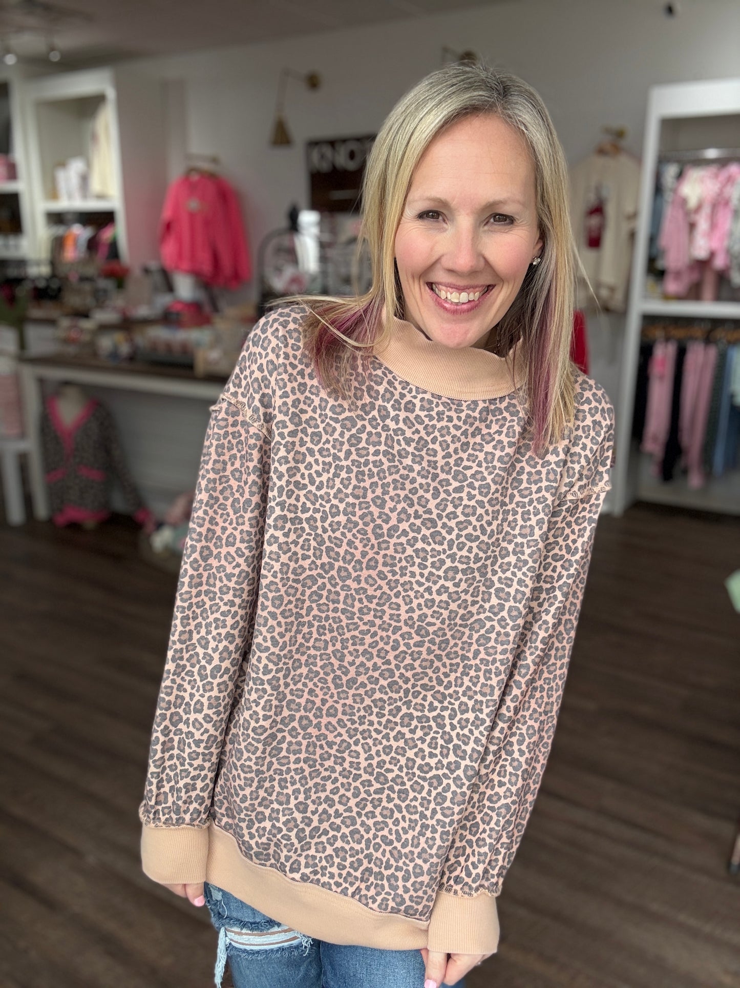 Spotted & Cozy Mock Neck