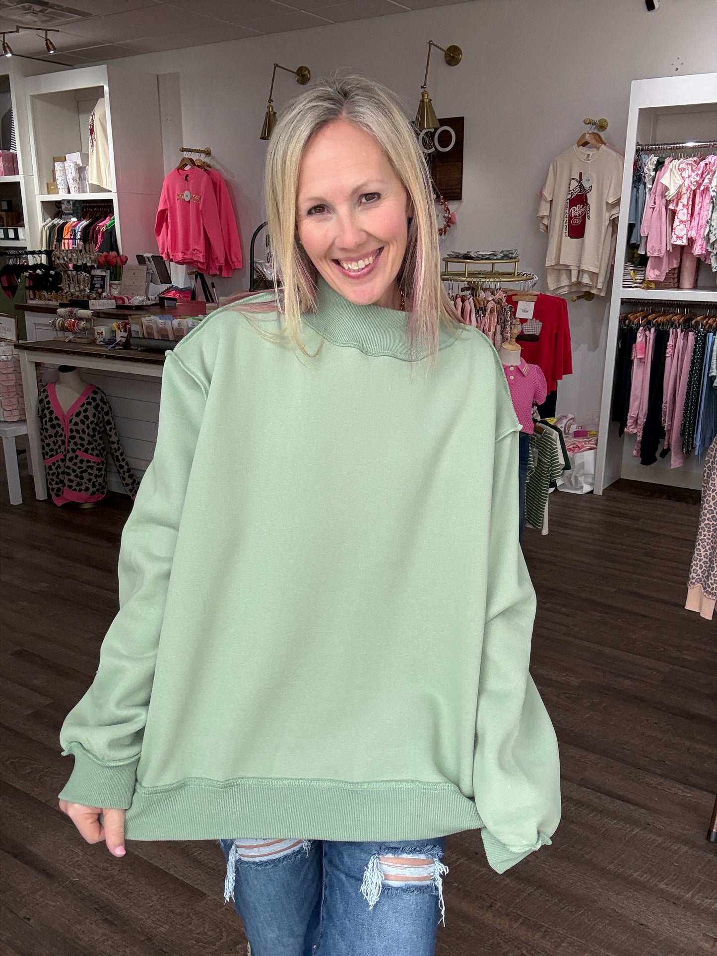 Everyday Essential MockNeck- Sage