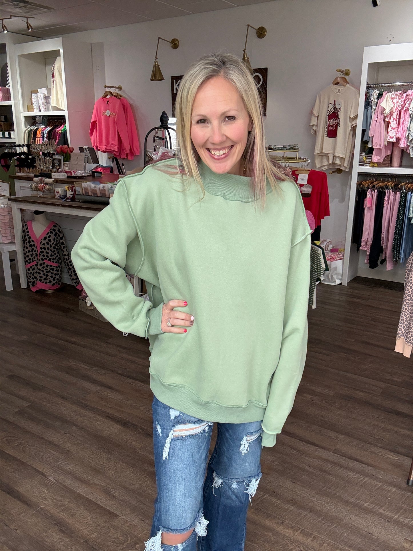 Everyday Essential MockNeck- Sage