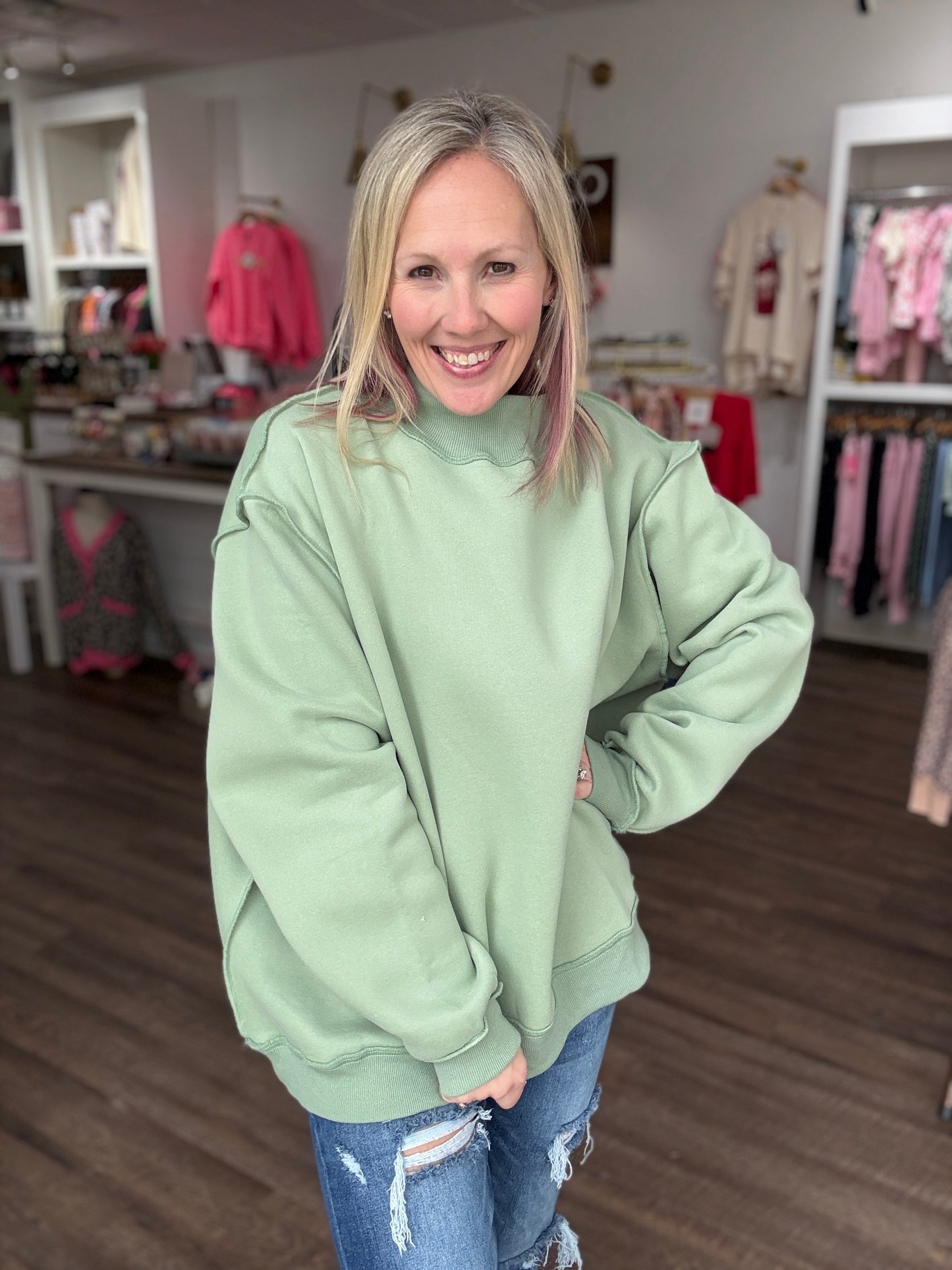 Everyday Essential MockNeck- Sage