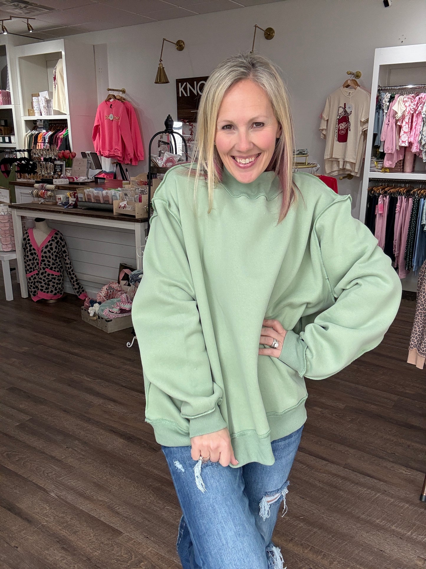 Everyday Essential MockNeck- Sage