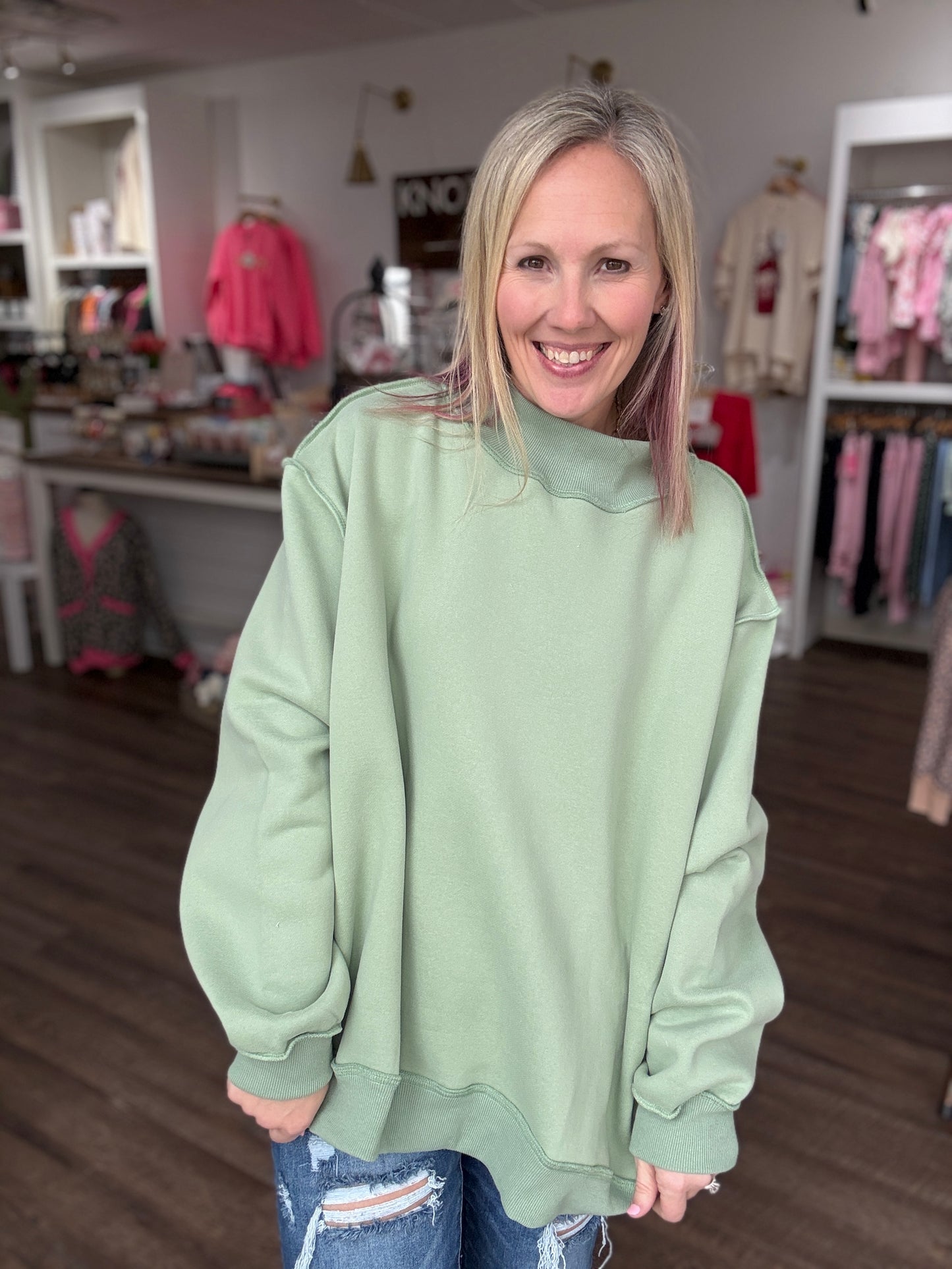 Everyday Essential MockNeck- Sage