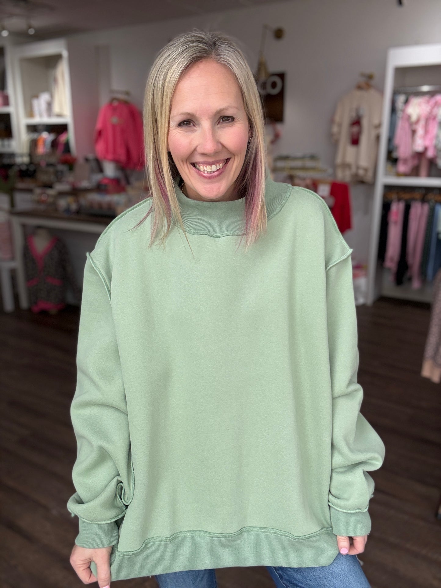 Everyday Essential MockNeck- Sage