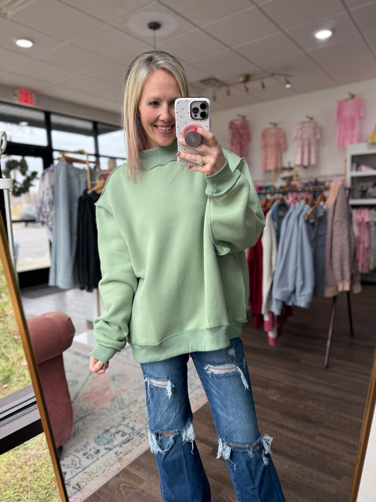 Everyday Essential MockNeck- Sage