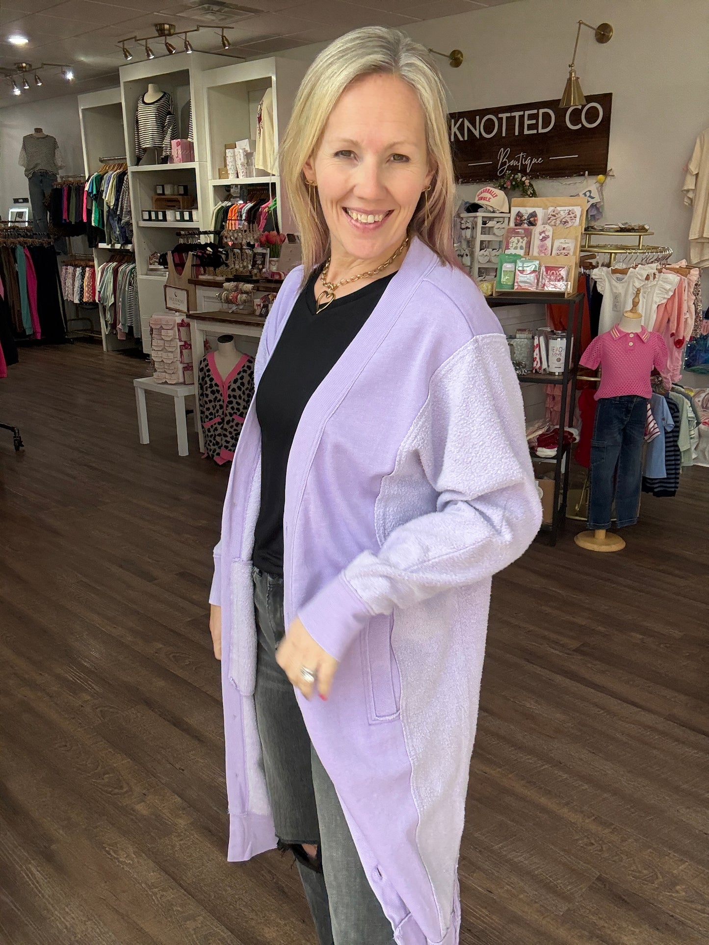 It's Friday Cardi- Purple