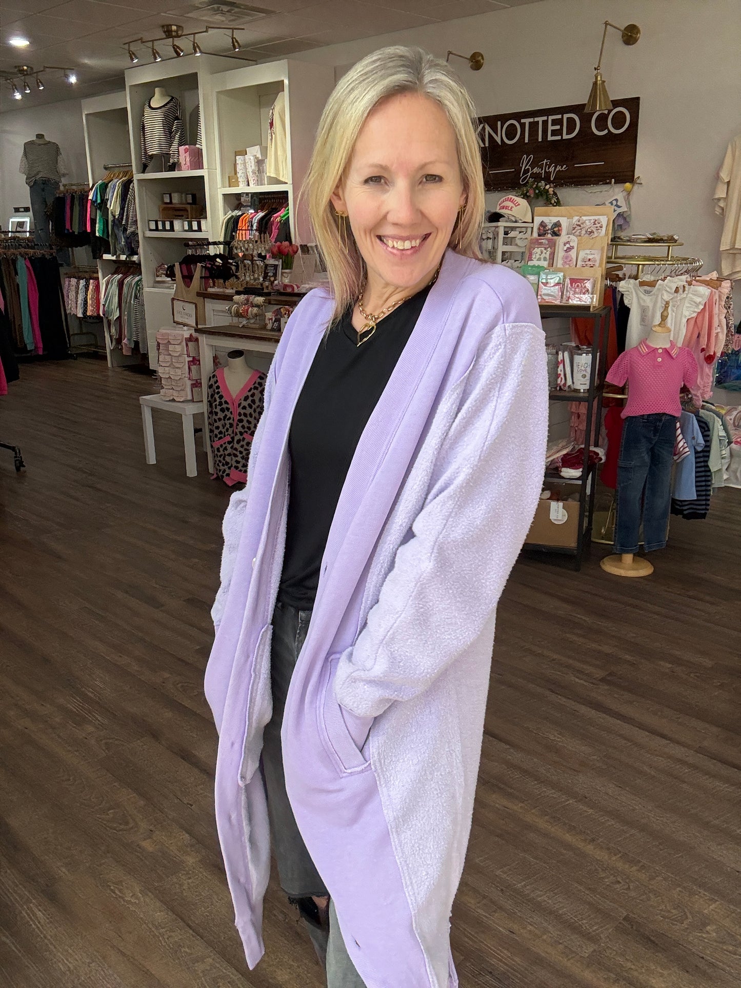 It's Friday Cardi- Purple