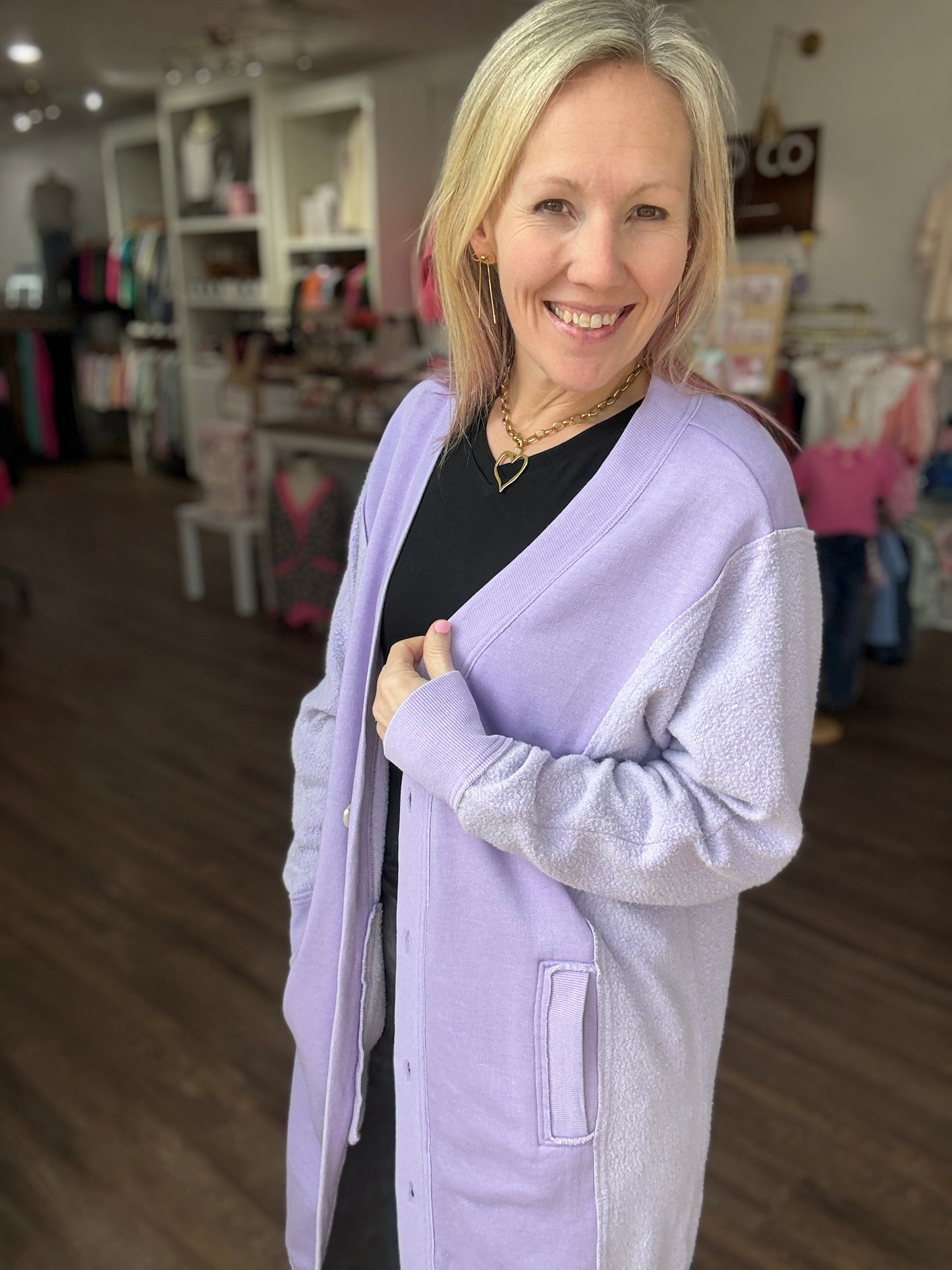 It's Friday Cardi- Purple