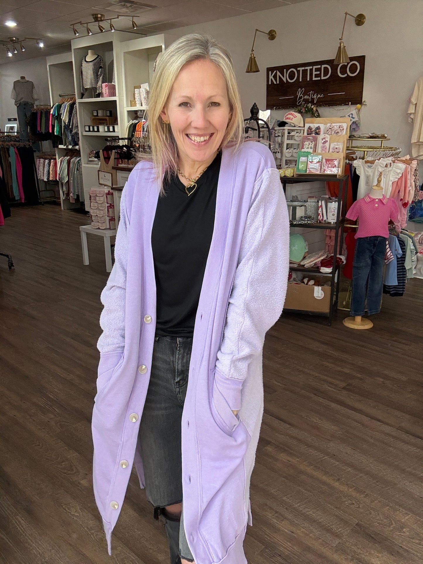 It's Friday Cardi- Purple