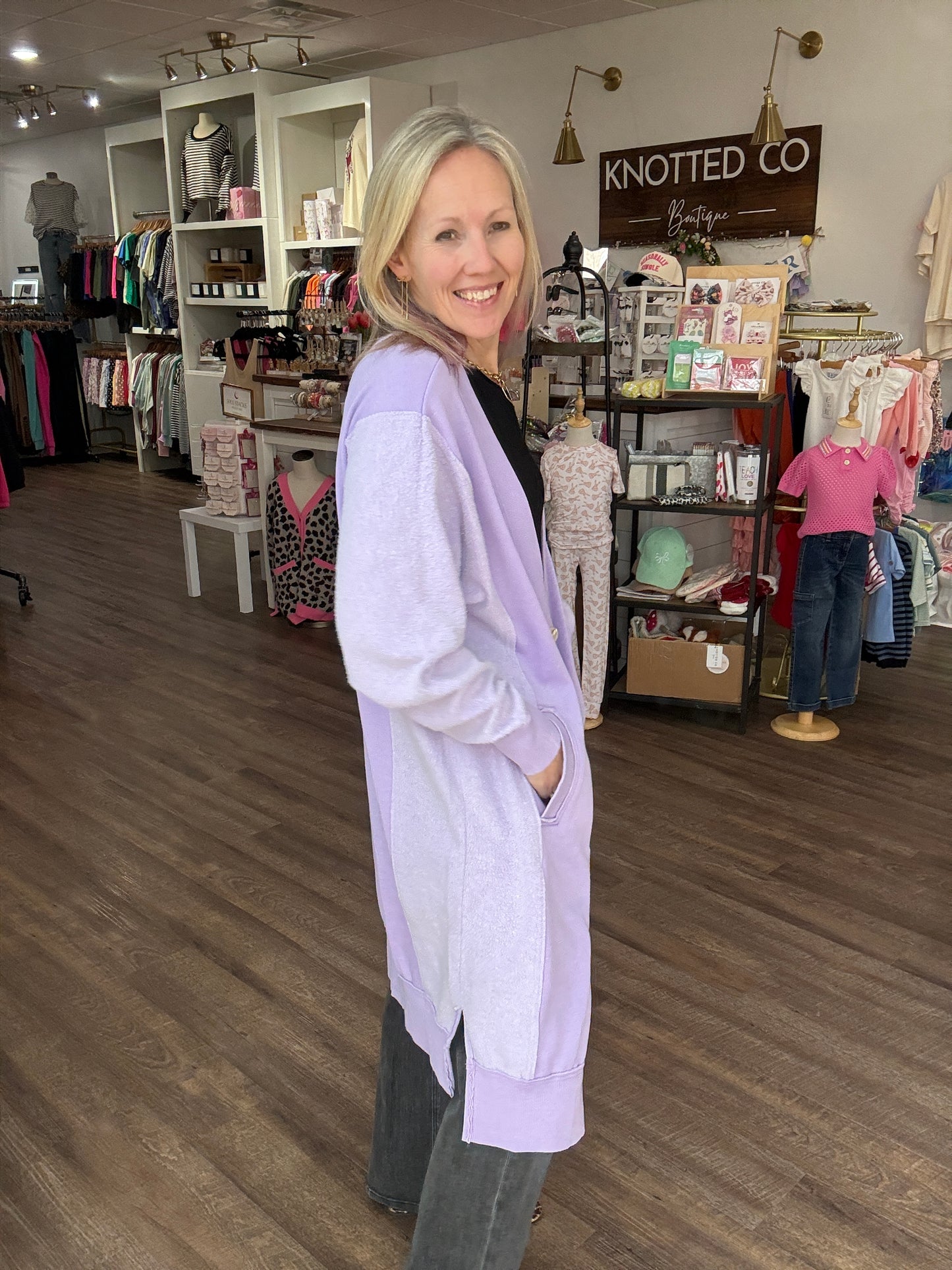 It's Friday Cardi- Purple