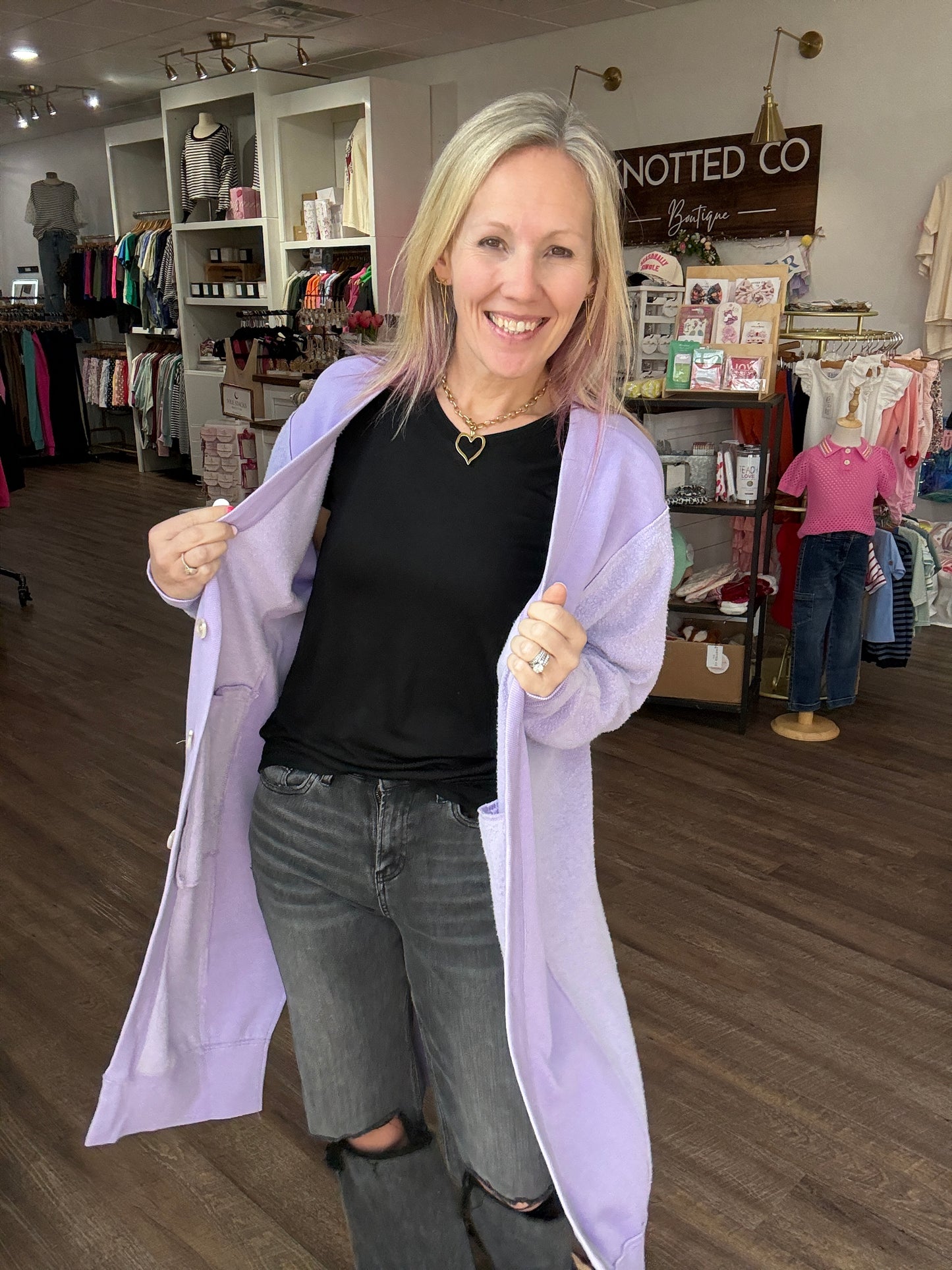 It's Friday Cardi- Purple