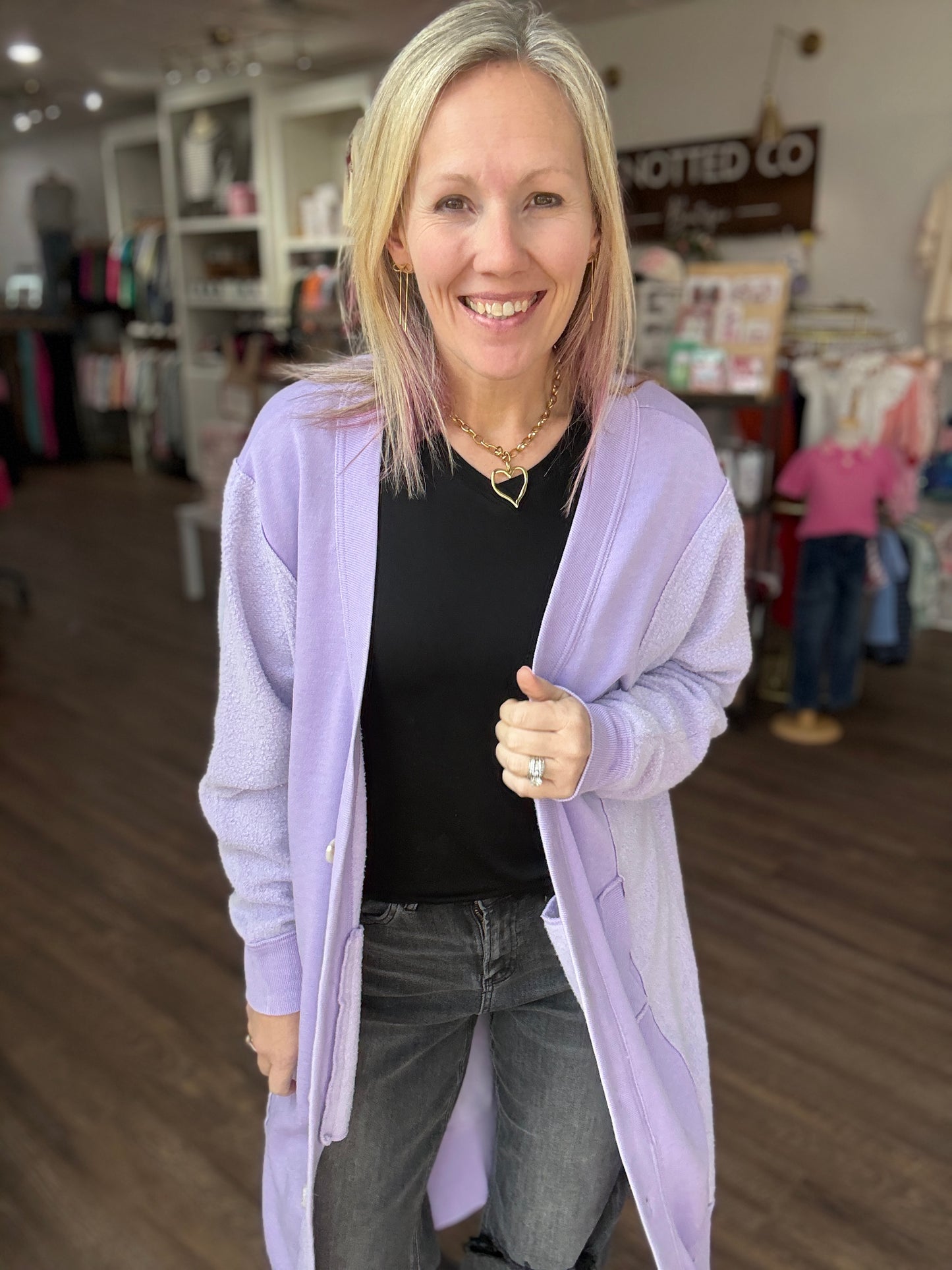 It's Friday Cardi- Purple