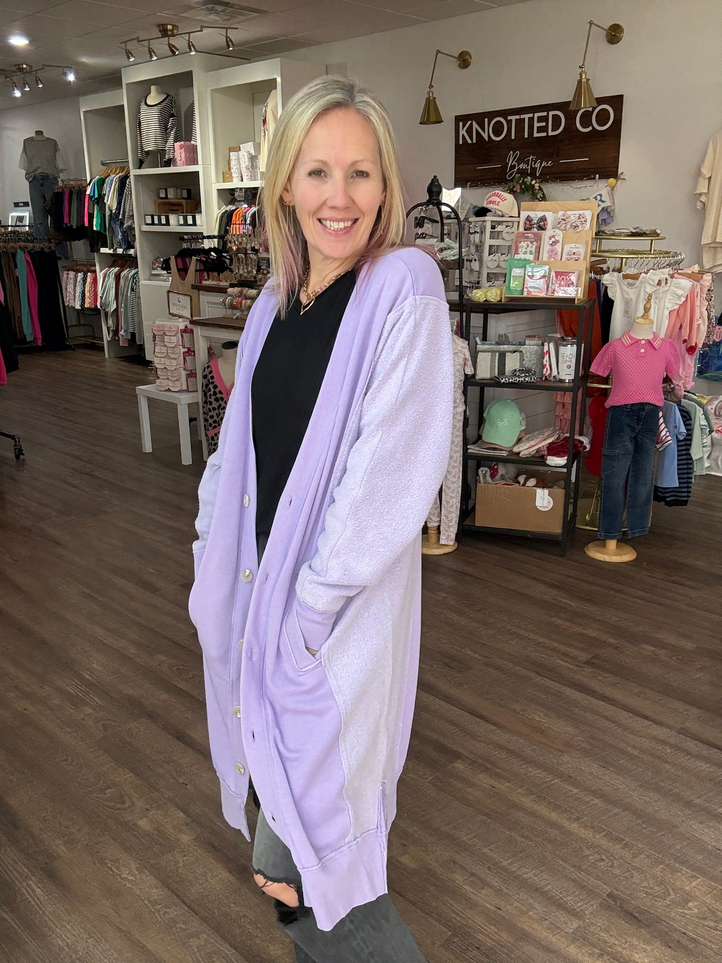 It's Friday Cardi- Purple