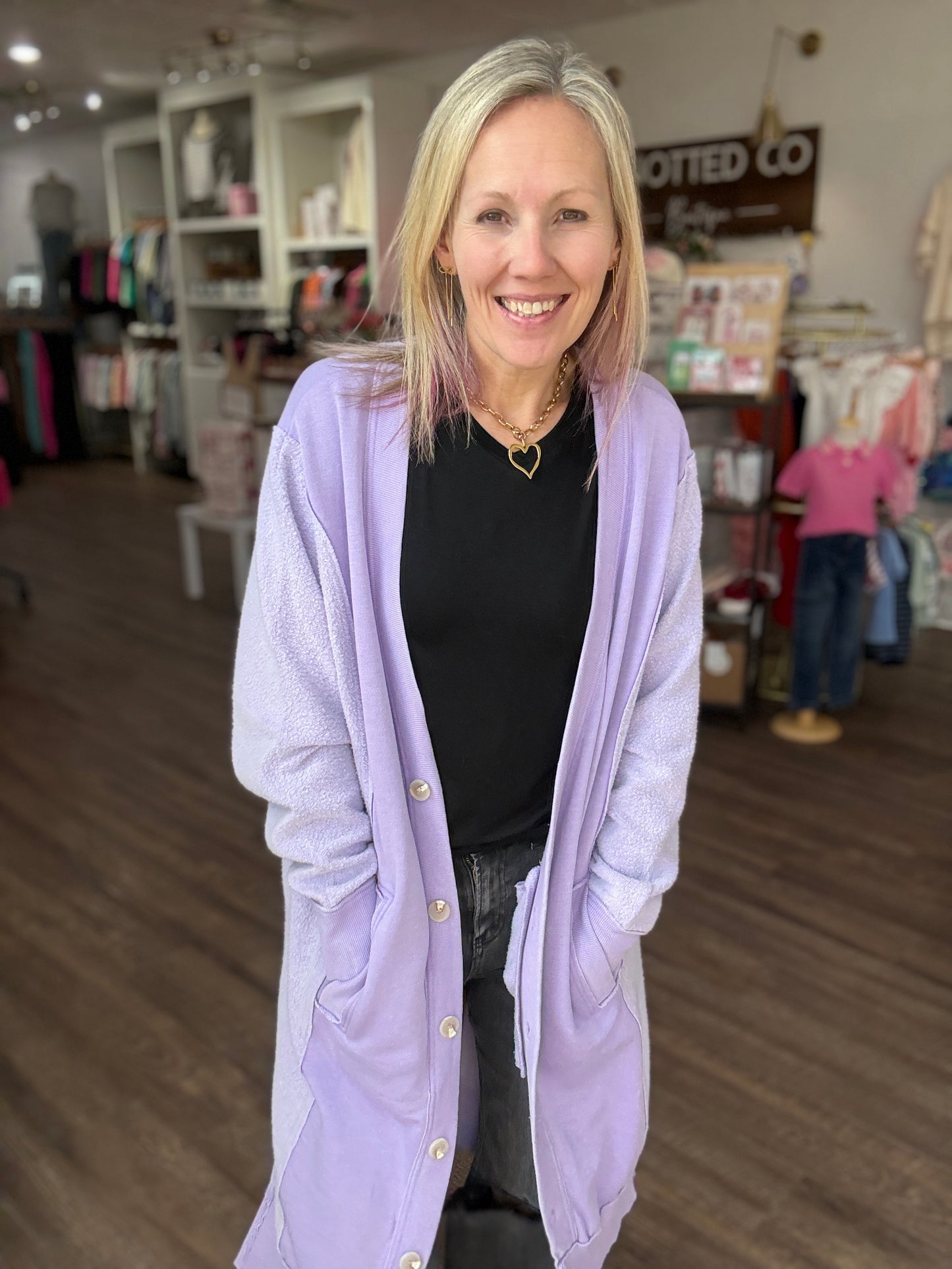 It's Friday Cardi- Purple