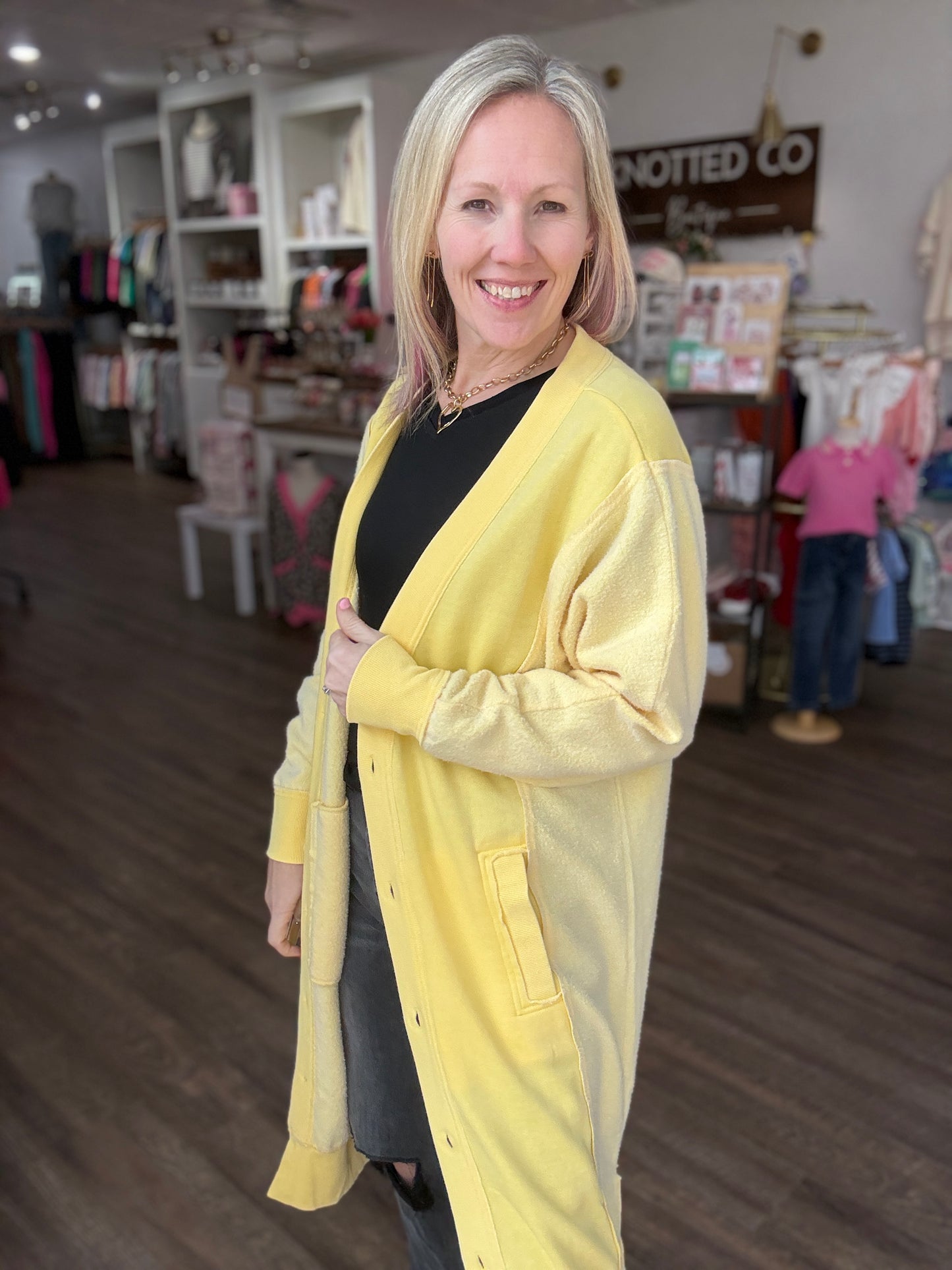 It's Friday Cardi- Yellow