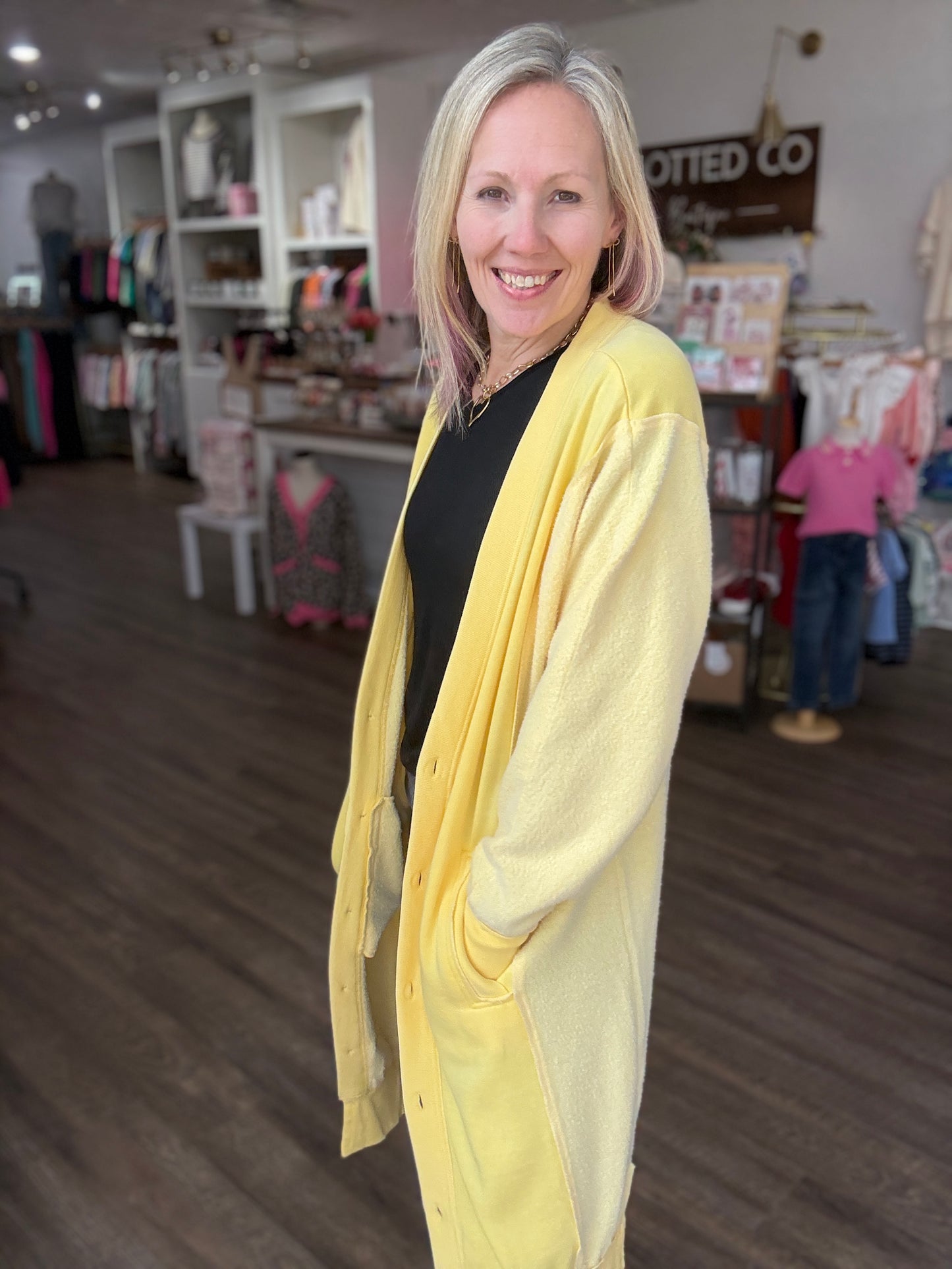 It's Friday Cardi- Yellow