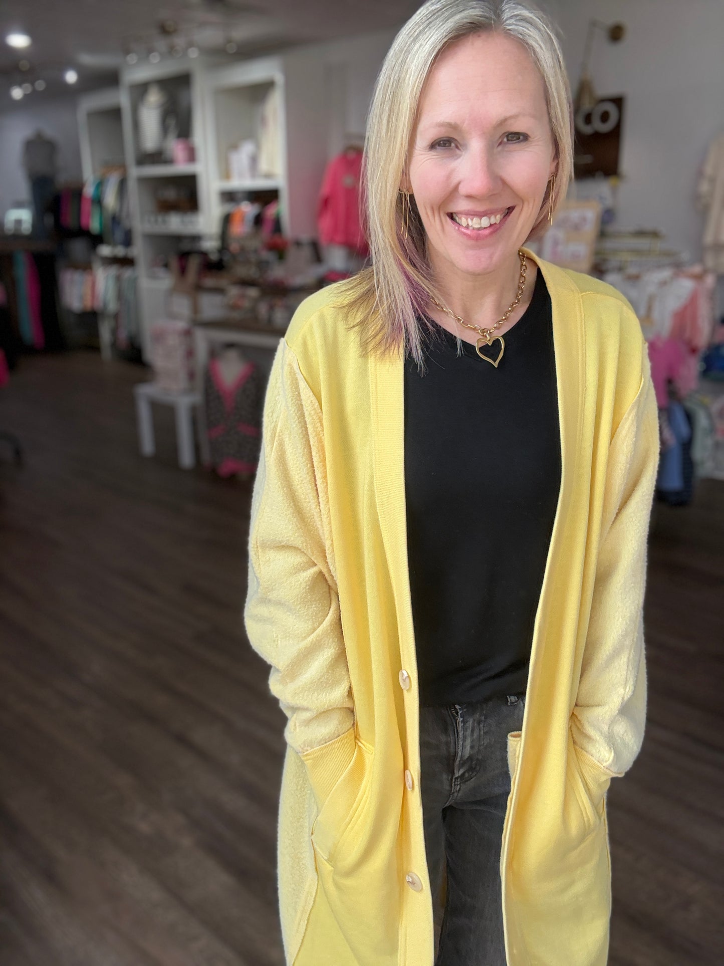 It's Friday Cardi- Yellow