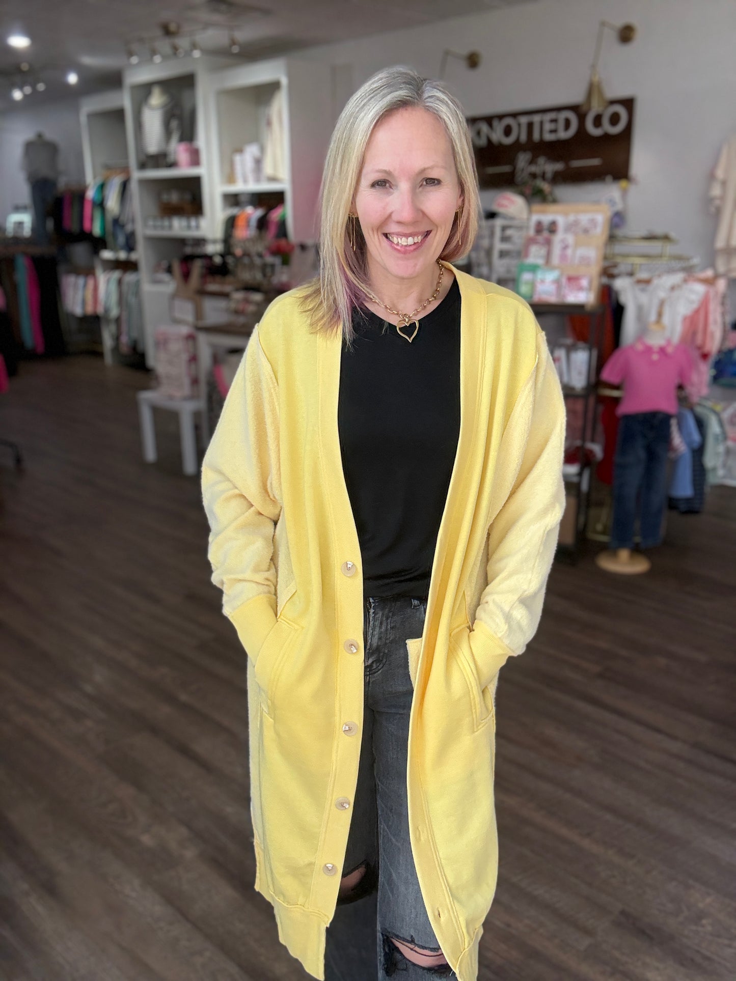 It's Friday Cardi- Yellow