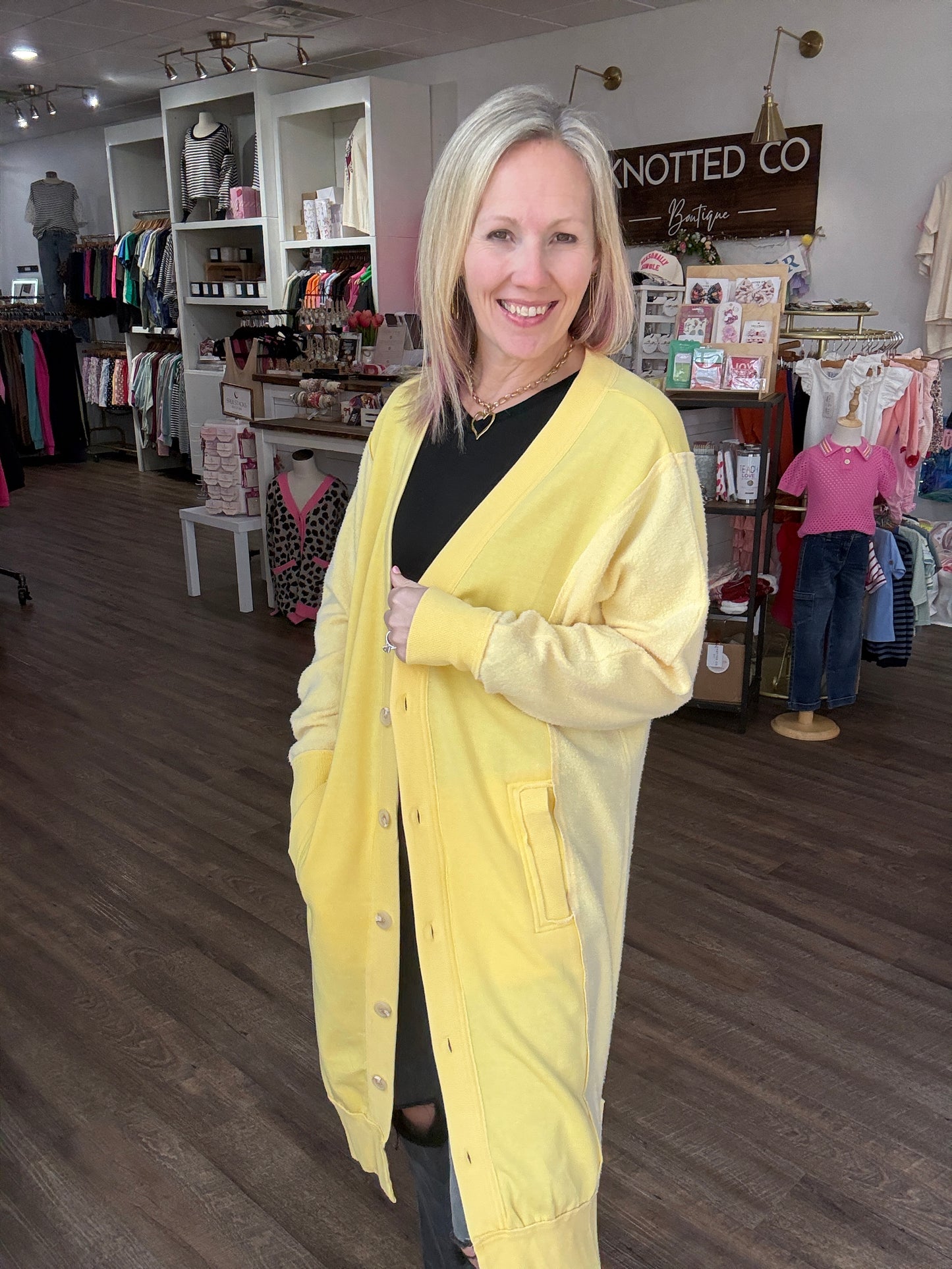 It's Friday Cardi- Yellow