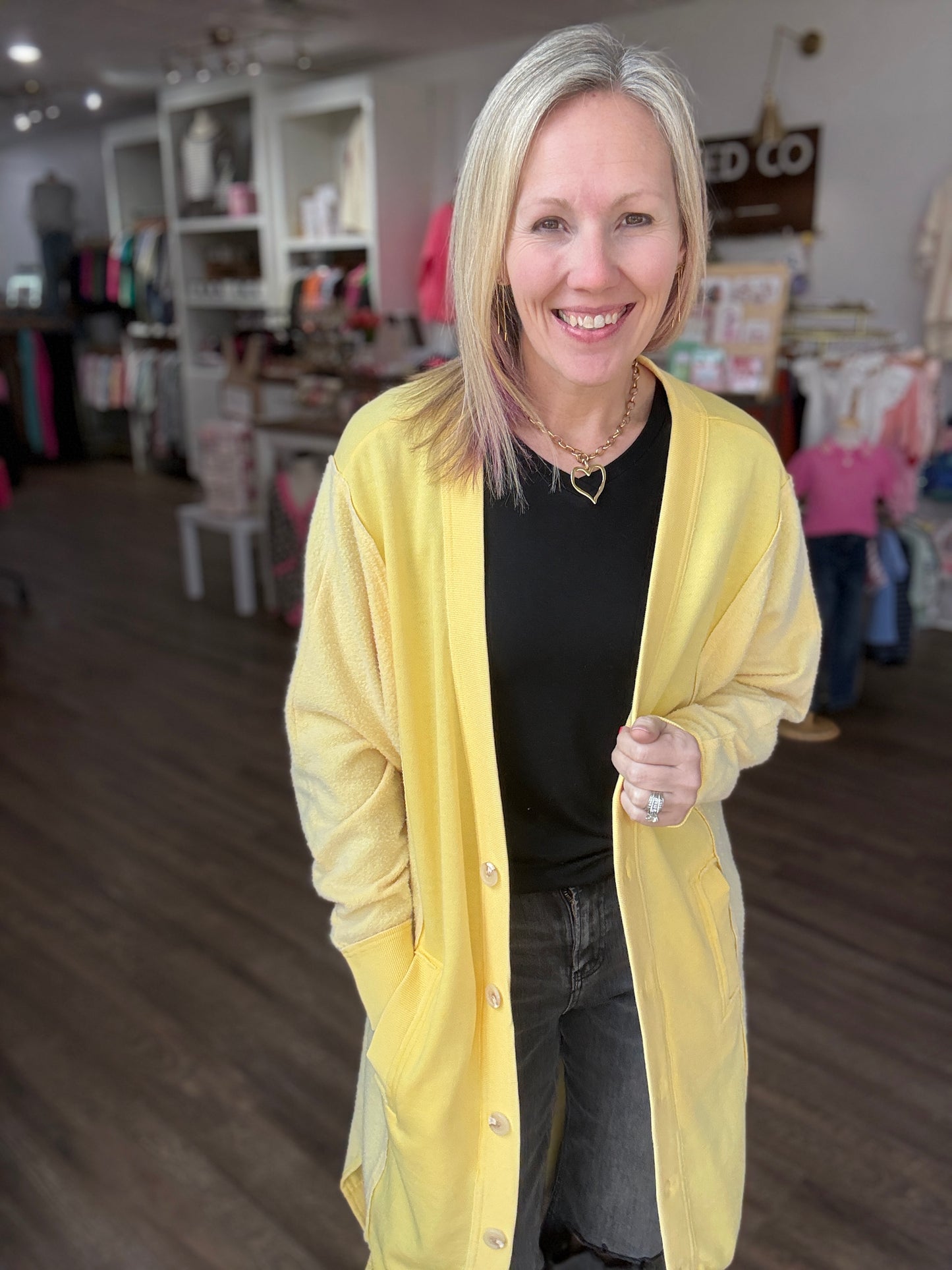 It's Friday Cardi- Yellow