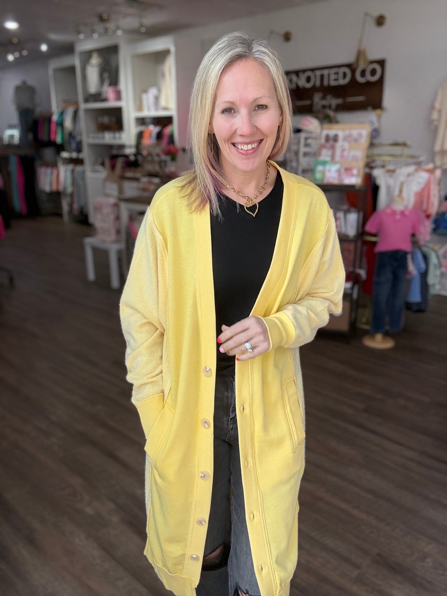 It's Friday Cardi- Yellow