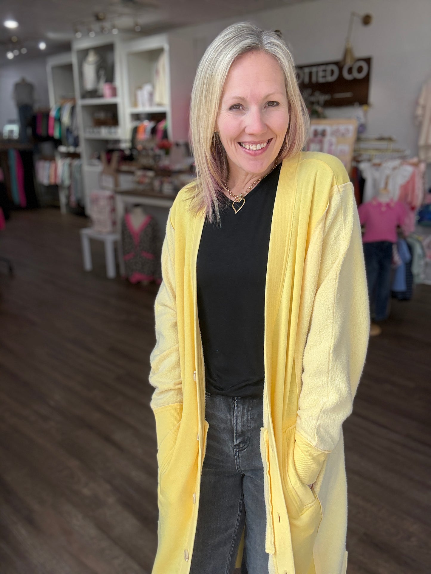 It's Friday Cardi- Yellow