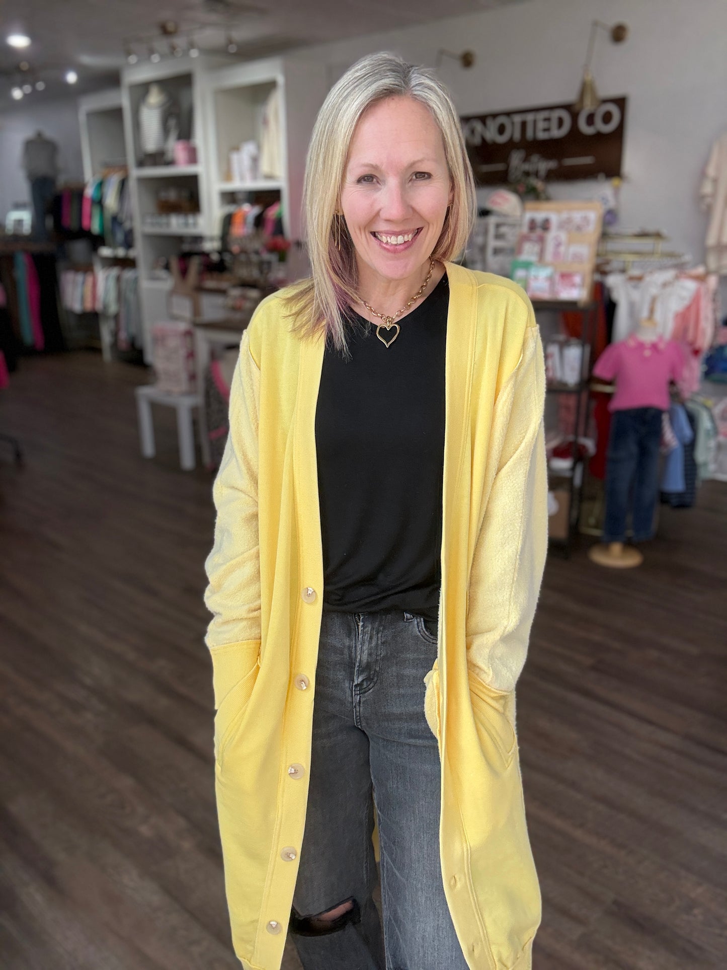 It's Friday Cardi- Yellow