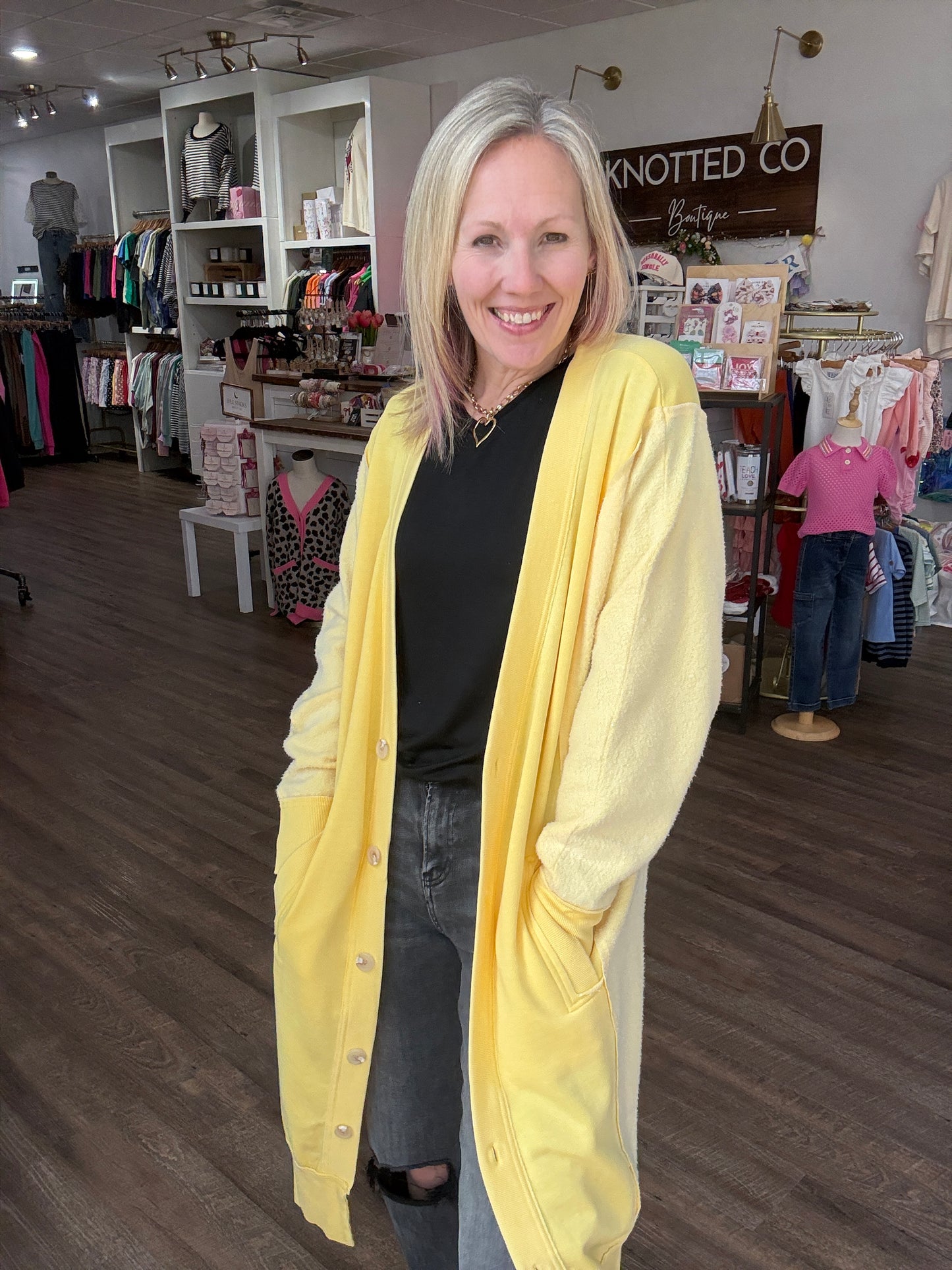 It's Friday Cardi- Yellow