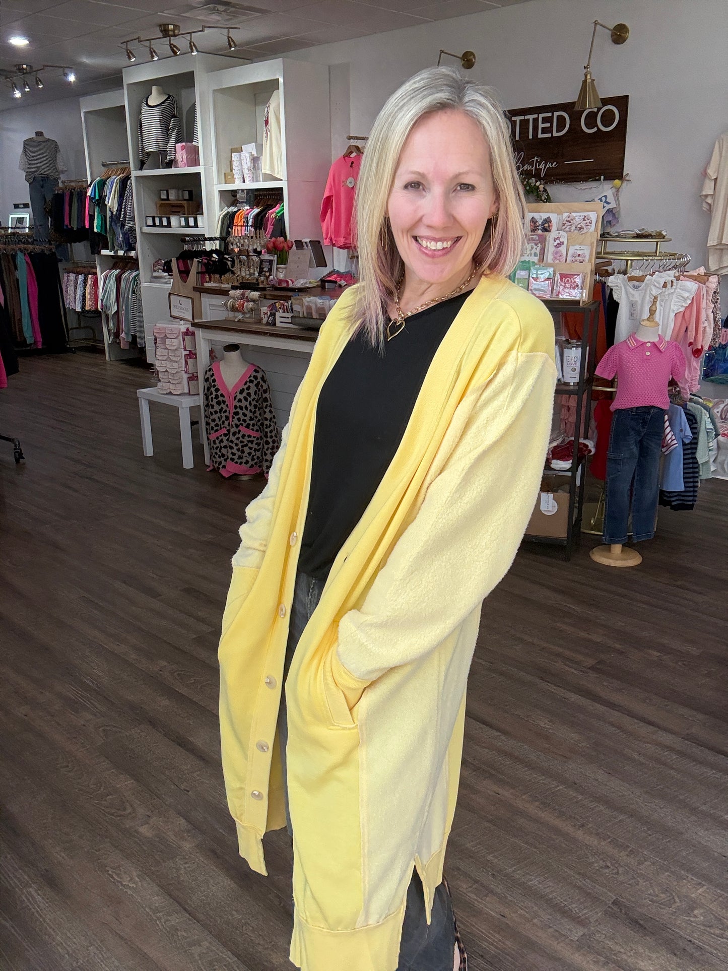 It's Friday Cardi- Yellow