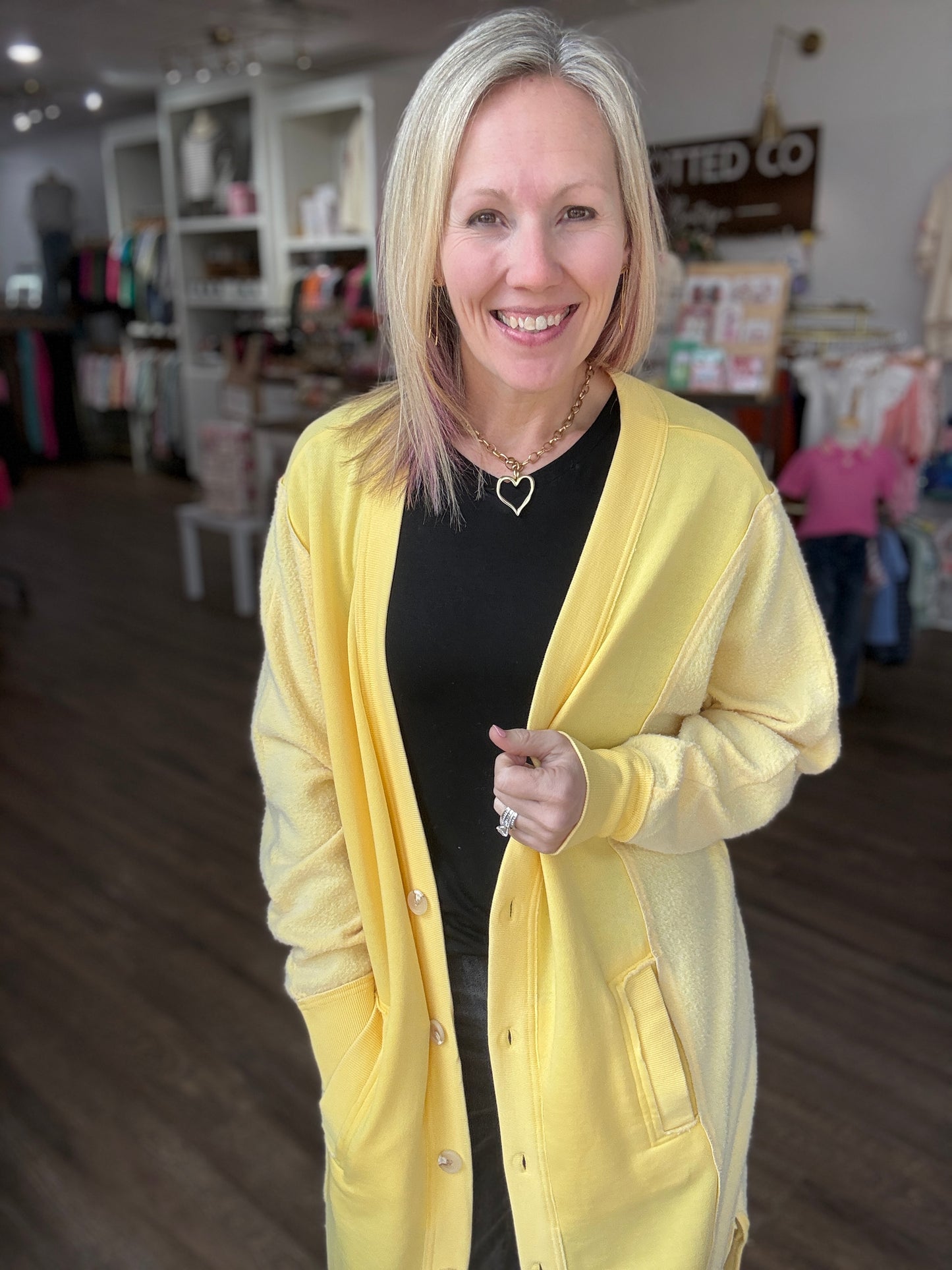 It's Friday Cardi- Yellow