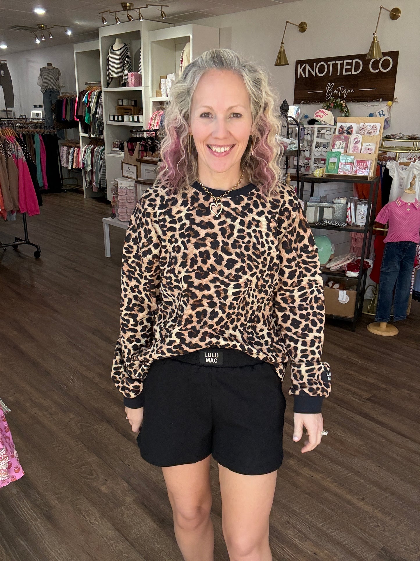 Waffle Pop Long Sleeve- Leopard