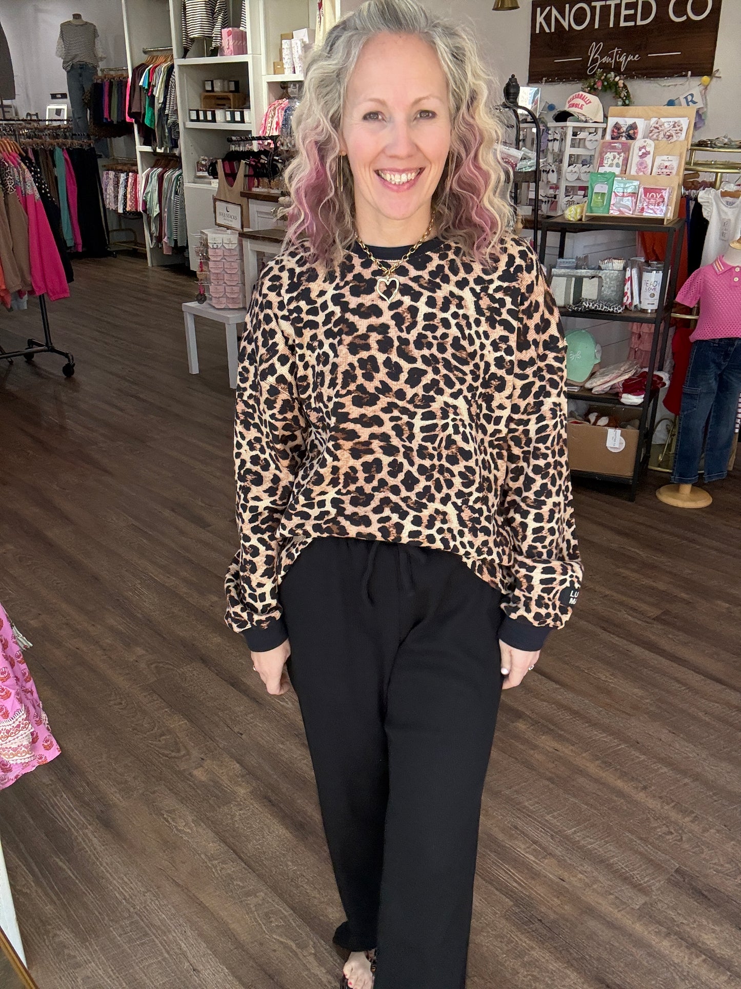 Waffle Pop Pant- Black