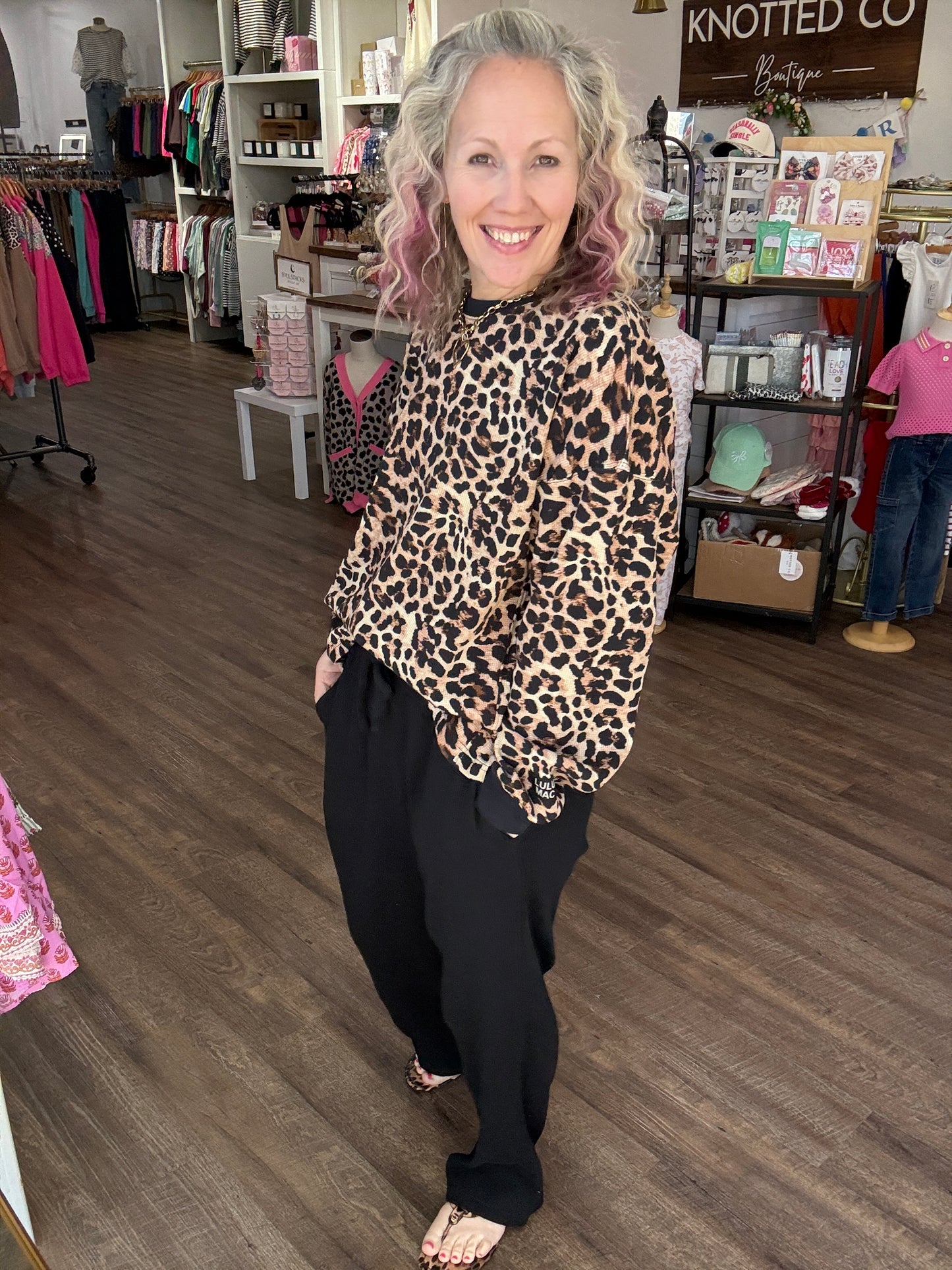 Waffle Pop Pant- Black