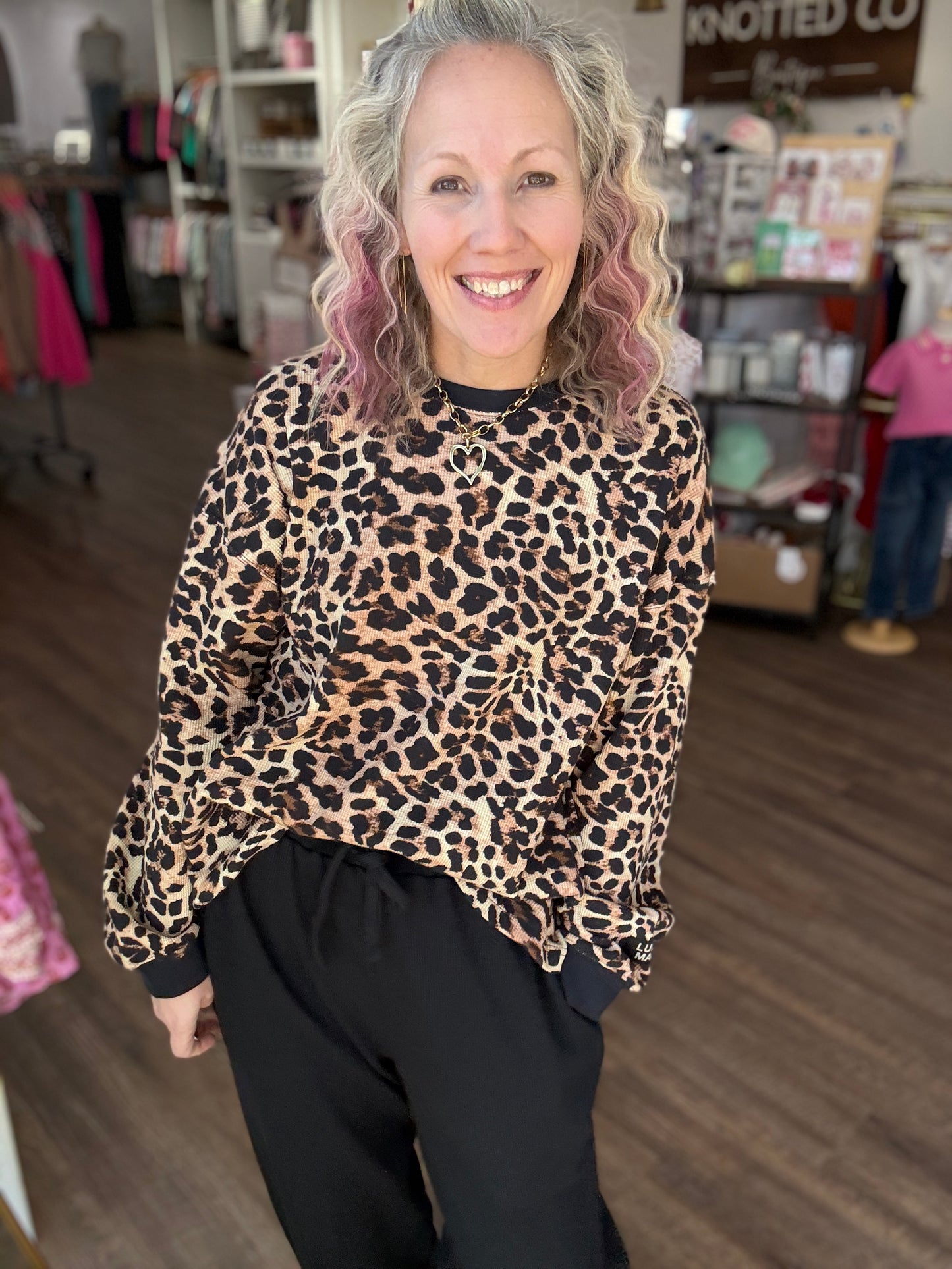 Waffle Pop Pant- Black