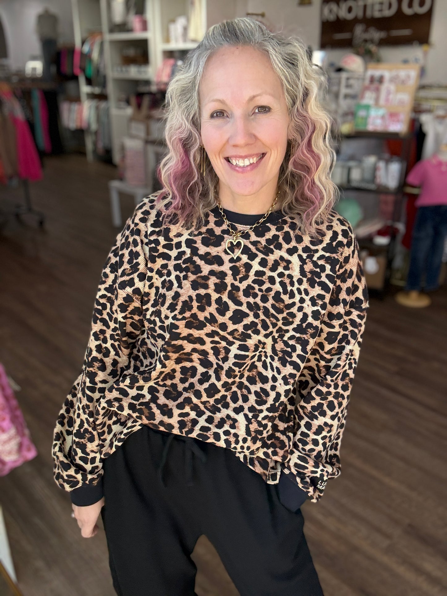 Waffle Pop Pant- Black