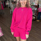 Waffle Pop Shorts- Hot Pink