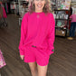Waffle Pop Shorts- Hot Pink