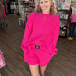 Waffle Pop Shorts- Hot Pink