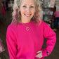 Waffle Pop Long Sleeve- Hot Pink