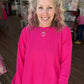 Waffle Pop Long Sleeve- Hot Pink